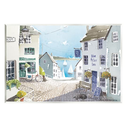 Stupell Industries Coastal Town Seaport Sailboats Wall Plaque Art